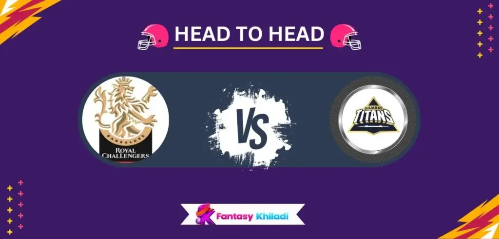 BLR vs GUJ Head to Head Record in IPL - RCB vs GT Stats, Runs & Wickets