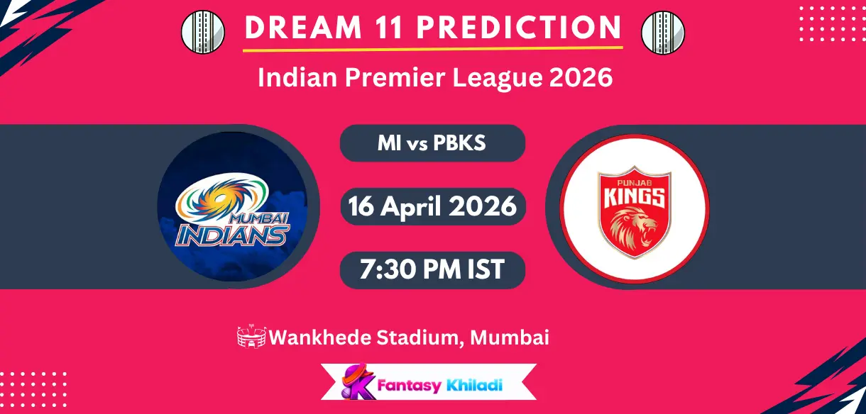 MI vs PBKS Dream11 Prediction Today Match 24, Player Stats, Playing XI, Captain & Vice-Captain Choices – IPL 2026
