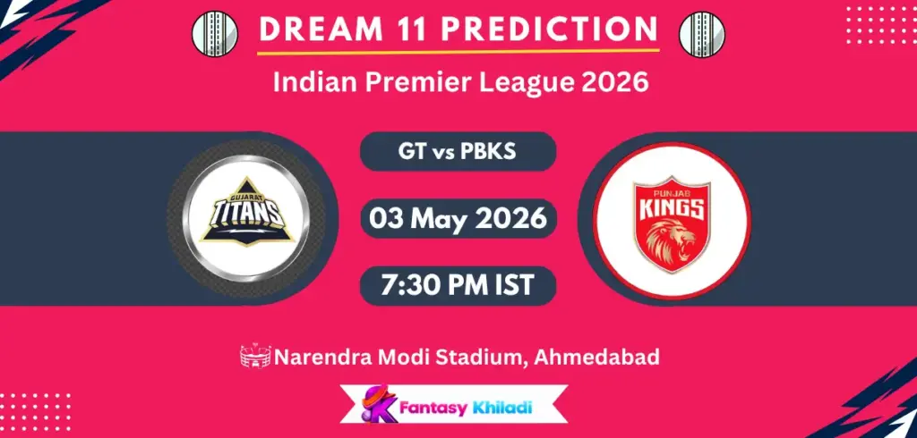 GT vs PBKS Dream11 Prediction Today Match 46, Player Stats, Playing XI, Captain & Vice-Captain Choices – IPL 2026