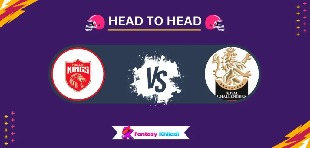 PUN vs BLR Head to Head Record in IPL - PBKS vs RCB Stats, Runs & Wickets