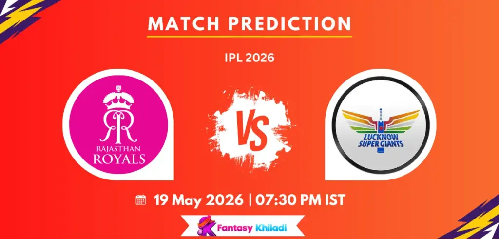 RAJ vs LKN Match Prediction: Who Will Win Today’s IPL 2026 Clash Between Rajasthan Royals and Lucknow Super Giants?