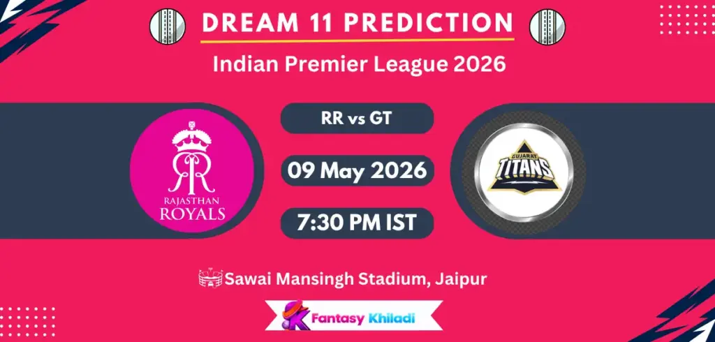 RR vs GT Dream11 Prediction Today Match 52, Player Stats, Playing XI, Captain & Vice-Captain Choices – IPL 2026