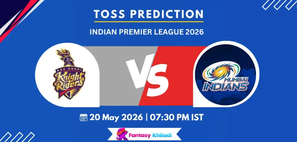 KKR vs MI Toss Prediction Today Match 65, IPL 2026 – Who will win today toss? KKR vs MI Toss Prediction Today Match 65, IPL 2026 - Who will win today toss?
