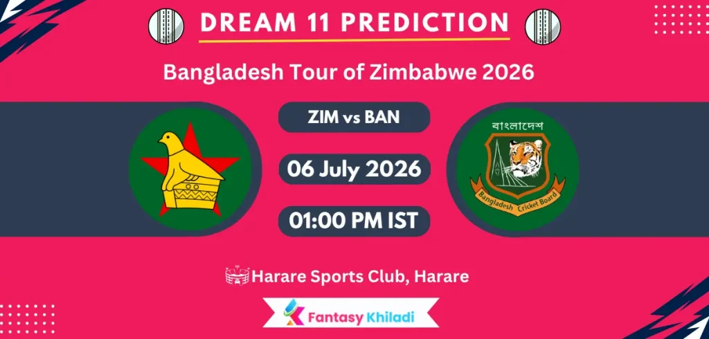 ZIM vs BAN Dream11 Prediction Today 1st ODI, Player Stats, Playing XI, Captain & Vice-Captain Choices – Bangladesh Tour of Zimbabwe 2026 ZIM vs BAN Dream11 Prediction Today 1st ODI, Player Stats, Playing XI, Captain & Vice-Captain Choices - Bangladesh Tour of Zimbabwe 2026
